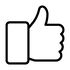 Daumen-hoch-Symbol in Schwarz-Weiß.